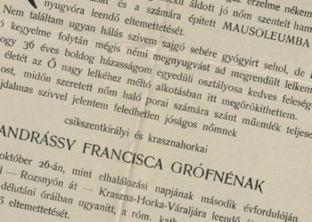 120. výročie úmrtia Františky Andrássyovej
